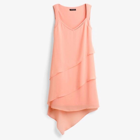 White House Black Market Asymmetrical Popover Dress - Picture 3 of 12